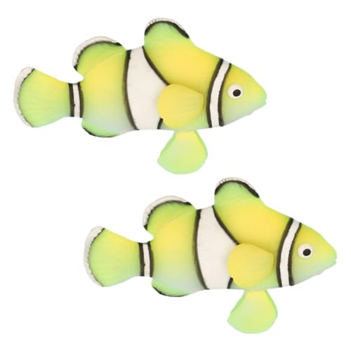 JOINPAYA 2 Stück Schwimmende Aquarium Dekoration Künstliche Clownfische aus Silikonrealistischem Material Farbecht Langlebig für Fischbecken Unterwasserlandschaft von JOINPAYA