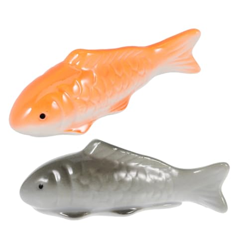 JOINPAYA 2 Stück Schwimmende Keramikfische für Aquarium und Garten Kleine Künstliche Fischfiguren Dekorative Teichdekoration Pflegeleicht für Innen Außenbereich Beruhigende Atmosphäre von JOINPAYA