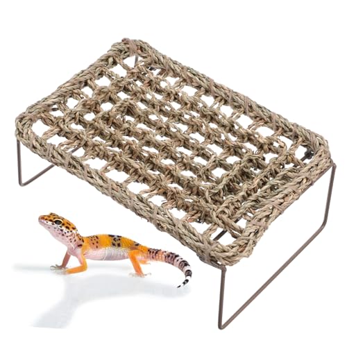 JOINPAYA 2 Stück Teiliges Reptilien Hängematte mit Stabilem Metallrahmen Atmungsaktivem Naturfaser Lounger für Bartagamen und Eidechsen Abnehmbar Leicht zu Reinigen Vielseitig für Ruhe und von JOINPAYA