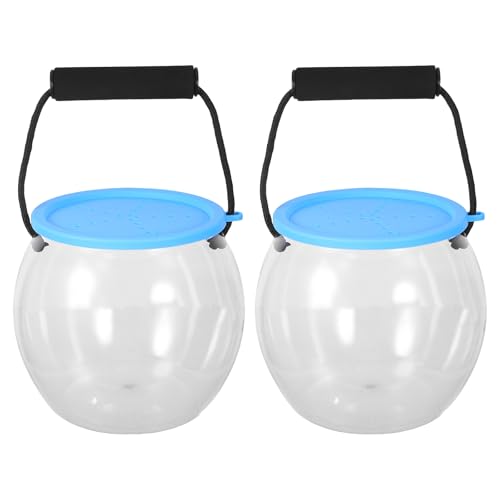 JOINPAYA 2 Stück kleine, durchsichtige Aquarium-Eimer mit Griff, tragbarer Behälter zum Fangen und Freilassen von Fischen für Strandurlaube, Outdoor-Aktivitäten von Kindern von JOINPAYA
