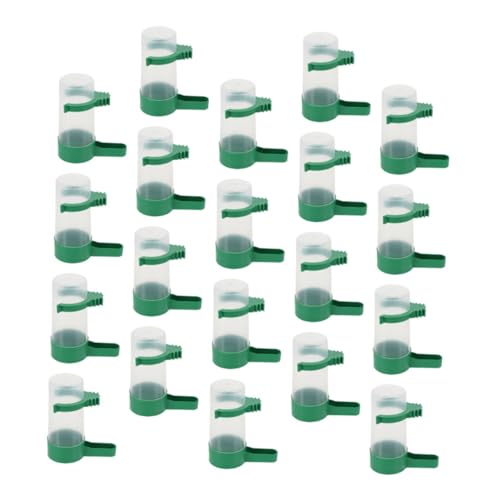 JOINPAYA 20 Stück Automatischer Trinkbrunnen Für Vögel Wasserspender Papageientränke Taubentränke Kunststoff Vogeltränke Vogelfutterspender Wasserfütterungsflasche Grünes Abs von JOINPAYA