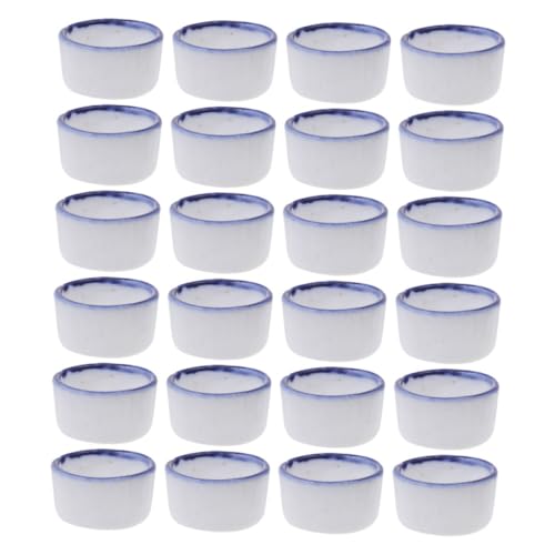 JOINPAYA 24 Stück Mini-Keramik-wassernäpfe Für Reptilienbecken, Kleiner Futternapf Für Spinne Und, Kleiner Wasserspender Für Einsiedlerkrebs, Weiß von JOINPAYA