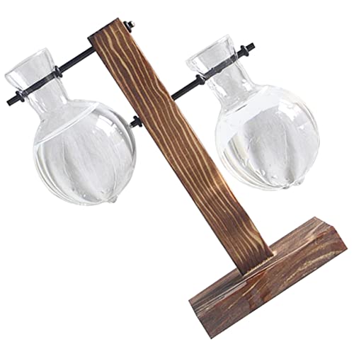 JOINPAYA 2stücke Glasvase Für Hydrokultur Transparente Vase Mit Massivem Holzständer Blumenvase Für Zimmerpflanzen Hydroponischer Topf Für Home Office Dekoration Temperaturbeständige JOINPAYA 2stücke Glasvase Für Hydrokultur Transparente Vase Mit Massivem Holzständer Blumenvase Für Zimmerpflanzen Hydroponischer Topf Für Home Office Dekoration Temperaturbeständige von JOINPAYA