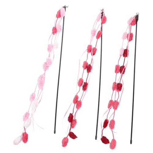 JOINPAYA 3 Stück Interaktive Katzenangel Bunte Plüsch Katzensticks für Spiel und Spaß Fördert Aktivität und Soziale Interaktion bei Katzen von JOINPAYA