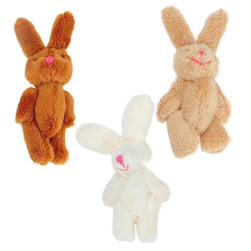 JOINPAYA 3 Stück Kaninchenpuppe Hasen plüschtier süße plüschtiere Bunny Plush wheinatsgeschenke weihnatsdeko kinderspielzeug Hasenornament Kaninchenspielzeug für kurzer Plüsch von JOINPAYA