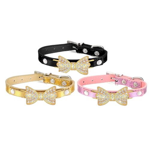 JOINPAYA 3 Stücke Hund Katze Halsband Haustier Hals zartes Haustier Nacken Bogen Zubehör für hundeschleife hundegeschenk hundehalsbänder kreatives Haustierhalsband Katzenhalsband Legierung von JOINPAYA