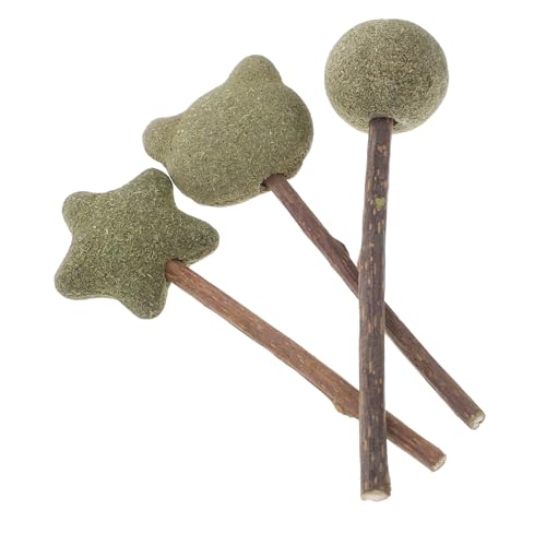 JOINPAYA 3Stücke Katzenminze Lollipops für Katzen Molar zur Mundpflege Essbare Kausticks mit Verschiedenen Designs Ball für Kätzchen und Katzen von JOINPAYA