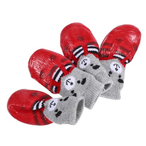 JOINPAYA 4 Stück Haustier wasserdichte Schuhe und Socken Beleg Beschützer Pfoten Griffe Abdeckung Baumwollsocken waschbare Hundesocken Abriebfeste Hundesocken Baumwolle rot JOINPAYA 4 Stück Haustier wasserdichte Schuhe und Socken Beleg Beschützer Pfoten Griffe Abdeckung Baumwollsocken waschbare Hundesocken Abriebfeste Hundesocken Baumwolle rot von JOINPAYA