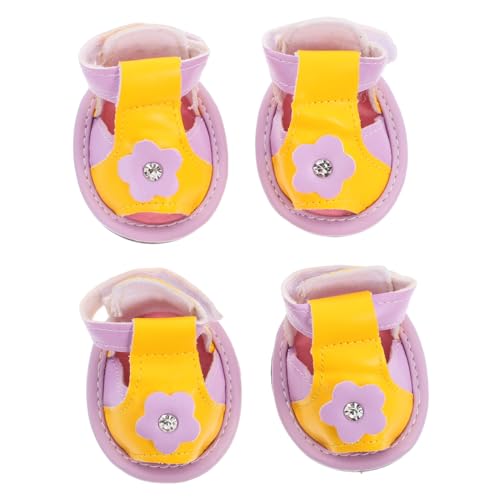 JOINPAYA 4 Stück Haustiersandalen Hund Sandalen Klein Sandalen Für Hunde Stiefel Für Hunde Atmungsaktiv Größe Welpe Hundeschuhe Für Heißes Pflaster Pfote Schutz Violet Pu JOINPAYA 4 Stück Haustiersandalen Hund Sandalen Klein Sandalen Für Hunde Stiefel Für Hunde Atmungsaktiv Größe Welpe Hundeschuhe Für Heißes Pflaster Pfote Schutz Violet Pu von JOINPAYA