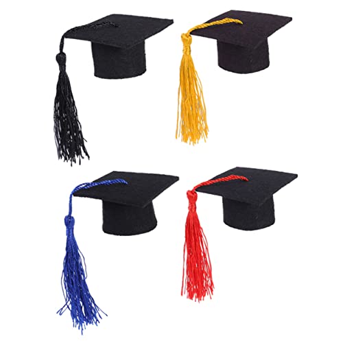 JOINPAYA 4 Stück Mini Doktorhut für Kleine Haustiere Graduation Party Kostüm mit Quaste Geeignet für Hamster Kaninchen Meerschweinchen Igel Vögel Schildkröten Buntes Partyzubehör von JOINPAYA