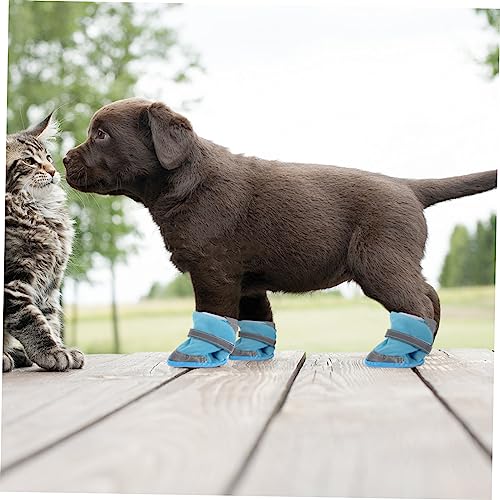 JOINPAYA 4 Stück Winter Warme Hundeschuhe rutschfeste Pfotenschutz für Kleine Hunde Haustier Schneeschuhe Rutsch Schutz für Schnee EIS und Kaltes von JOINPAYA