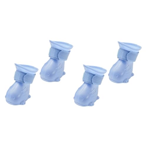 JOINPAYA 4 Stück wasserdichte Hundeschuhe Tep Anti rutsch Regenschutz Welpenschuhe Leicht Robust Mittlere für Outdoor Schützen Pfoten bei Regen und Nässe von JOINPAYA