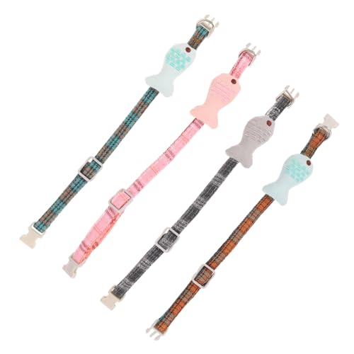 JOINPAYA 4Stücke Haustier Halskette für Verstellbares Fischförmiges Set Sicher und Langlebig für Süße Haustier Outfits Mix von JOINPAYA