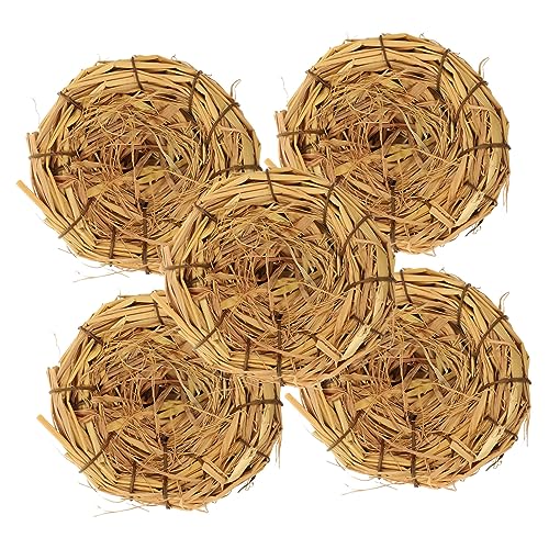 JOINPAYA 5 Stück Dekorative Vogel Nester aus Handgewebtem Gras für Ostern und Garten Dekoration für Bastelarbeiten Hochzeitsgeschenke und Rustikale Inneneinrichtung von JOINPAYA