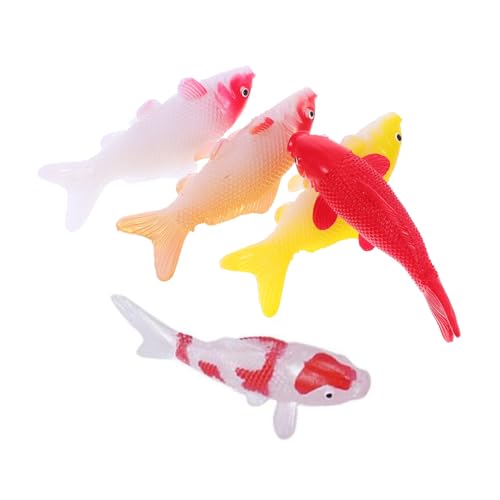 JOINPAYA 5 Stück Teiliges Schwimmender Künstlicher Koi Goldfische Realistische Plastikfische mit Dauerhafter Floatfunktion Lebensechte Karpfen Figuren für Aquarium Dekoration Fotografie von JOINPAYA