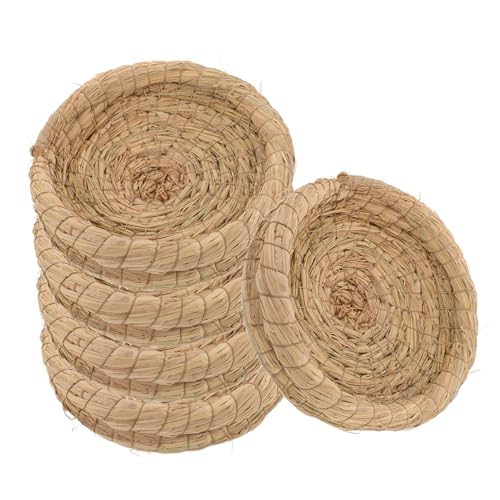 JOINPAYA 5stücke Geflochtenes Stroh Nest Für Kleintiere Vogelnest Zum Ausruhen Und Eierlegen Geeignet Für Kaninchen Vögel Tauben Abnehmbares Design Für Einfache Reinigung Und Pflege Robuste von JOINPAYA