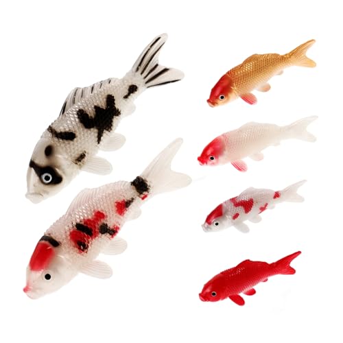 JOINPAYA 6stücke Künstliche Fischmodelle Dekoration Für Aquarien Fischbecken Und Terrarien Für Schulprojekte Und Wohnräume Simulierte Und Goldfische Silber Rot Und Schwarz von JOINPAYA