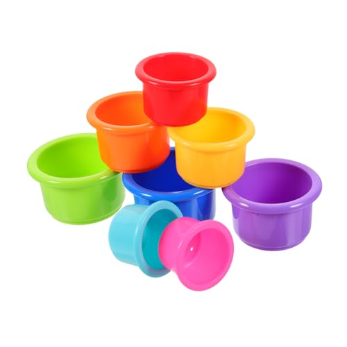 JOINPAYA Kaninchen Stapelbecher Spielzeug 8 Stück Lebensmittelechte Kunststoff Becher Für Futterversteck Und Spielen Bunte Kaninchenbecher Für Haustiere von JOINPAYA