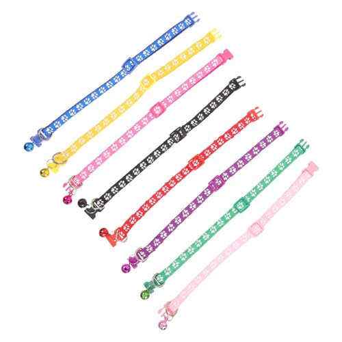 JOINPAYA 8Stücke Verstellbares Haustierhalsband mit Pfotenmuster und Glocke Teiliges Bunten für Katzen für Outdoor Aktivitäten und Haustiersport JOINPAYA 8Stücke Verstellbares Haustierhalsband mit Pfotenmuster und Glocke Teiliges Bunten für Katzen für Outdoor Aktivitäten und Haustiersport von JOINPAYA
