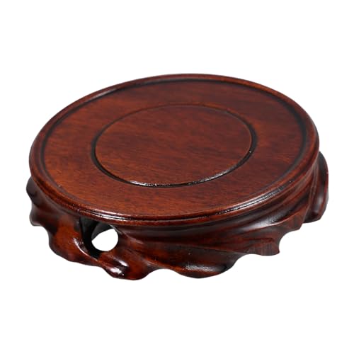 JOINPAYA Blumentopf Aquarium Chinesisches Fischglas Skulptur Ständer Aquarium Ornamente Rund Teekannen Ständer Teetassen Ständer Vasen Ständer Sockel Vase Holz von JOINPAYA