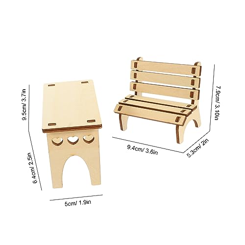 JOINPAYA DIY Holz Hamster mit Bank und Tisch Teilig Stabile Konstruktion Glatte Kanten Vielseitig für Klettern und Ausruhen Zubehör für Hamsterkäfig und Kleintierhaltung von JOINPAYA