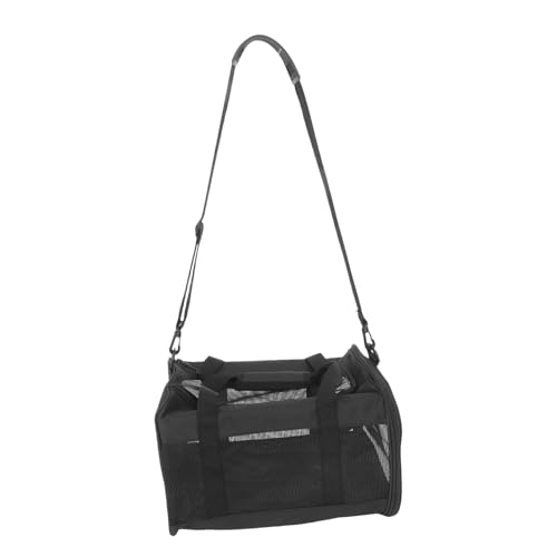 JOINPAYA Diagonale Haustiertasche Kleinstierträger Welpentasche Haustierträger Haustierkoffer Kätzchenträger Katzentasche Kleiner Hundetasche Welpenhalter Haustierreiseträger Netz Schwarz von JOINPAYA