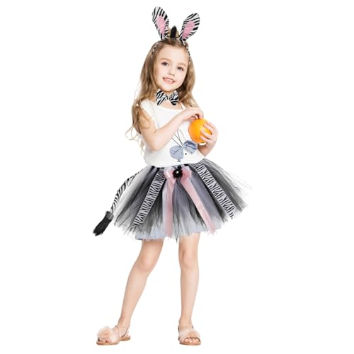 JOINPAYA Dschungel-Zebra-Kostüm-Set: Schwarzes Zebra Cosplay-Ohren Stirnband Tutu Rock Fliege Kostümzubehör Für Halloween-Partys JOINPAYA Dschungel-Zebra-Kostüm-Set: Schwarzes Zebra Cosplay-Ohren Stirnband Tutu Rock Fliege Kostümzubehör Für Halloween-Partys von JOINPAYA