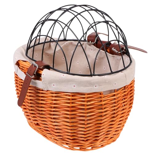 JOINPAYA Fahrradkorb aus Rattan Handgewebter Vielseitiger Einkaufskorb mit Stabiler Befestigung Geeignet für Haustiere und Alltag Honigfarben Zufällige Farbe Zufällige Farbe von JOINPAYA