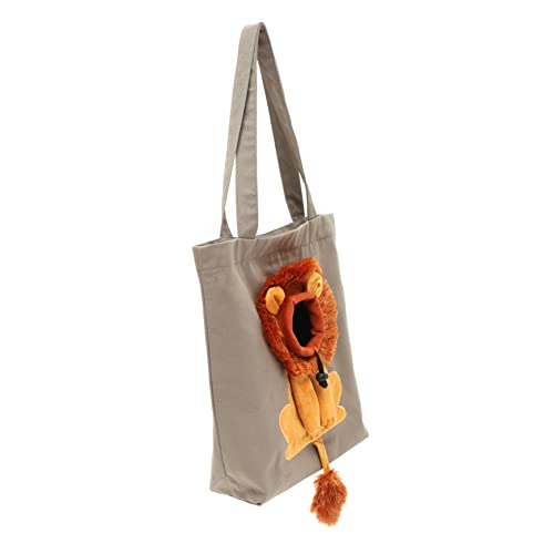 JOINPAYA Faltbare Canvas Haustier Umhängetasche mit Atmungsaktivem Design Große Tragbare Tragetasche für Katzen und Kleine Hunde Bequemes Löwenmuster Leichte Reisetasche für Außenbereich von JOINPAYA