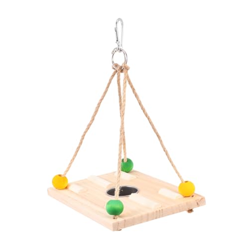 JOINPAYA Hängender Vogelfütterer aus Holz Futterbecher für Papageien und Andere für Balance und Koordinationstraining Langlebig für Sauberes Futter von JOINPAYA