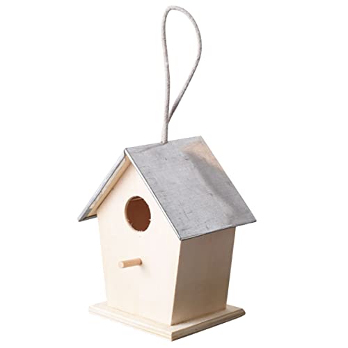 JOINPAYA Hängendes Vogelhaus aus Holz Nistkästchen für Wildvögel im Garten Wetterfestes mit Aufhängeseil für Kunstvolles Design für Vogelbesuch von JOINPAYA