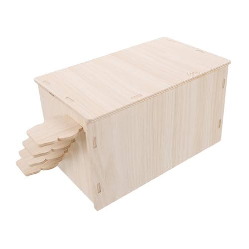JOINPAYA Hamster Holzhaus aus Massivem Holz Stabiles Kleintierversteck mit Leiter Gemütliches Nagerhaus für Meerschweinchen und Hamster Langlebiges Haustierzubehör für Artgerechte Haltung von JOINPAYA
