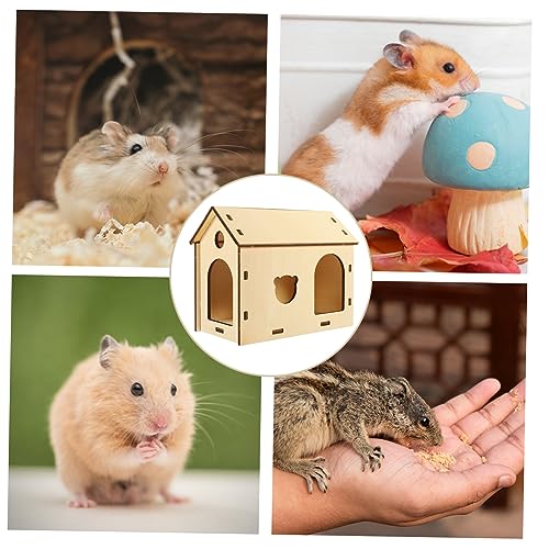 JOINPAYA Hamster Holzversteck DIY zum Selbstbauen Langlebiges Nagetierhaus aus Robustem Holz als Schlaf und Spielhaus für Hamster Chinchilla und Kleine Kleintiere Sicher und Beißfest von JOINPAYA