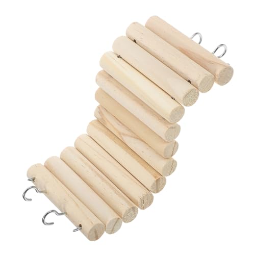 JOINPAYA Multifunktionale Hamsterleiter 2-In-1 aus Holz Hamster Spielzeug für Käfig Dekoration Sicherer Kletterzaun für Kleintiere Meerschweinchen Versteck Fördert Balance und Koordination von JOINPAYA