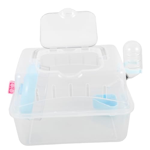 JOINPAYA Hamster Reiseträger Transparente Transportbox für Kleintiere Multifunktionaler Outdoor Reisekäfig mit Futter und Tränkezubehör für Hamster und Meerschweinchen von JOINPAYA