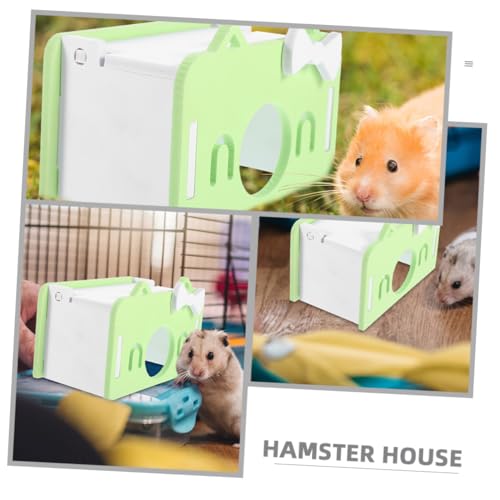 JOINPAYA Hamsterversteck Haus aus Stabilem PVC Großes Nagetier häuschen für Hamster Zwerghamster Meerschweinchen und Kleine Nager Robustes Sicheres Schlaf Kletterspielzeug Grün von JOINPAYA