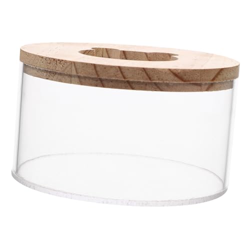 JOINPAYA Haushalts Hamsterbadewanne Transparente Chinchilla Badewanne Multifunktional als Toilette und Badezimmer für Kleine Nagetiere Holzdeckel für Hamster Rennmäuse von JOINPAYA