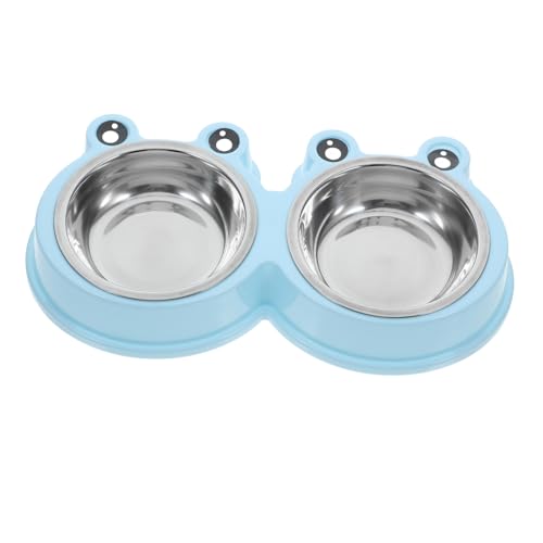 JOINPAYA Haustier Hund Schüssel Leckermatten für Hunde Hundenäpfe großer Rassen Silikon kann abdecken Yorkie-Zubehör Haustierschalenmatte Beutel Rostfreier Stahl Sky-Blue von JOINPAYA