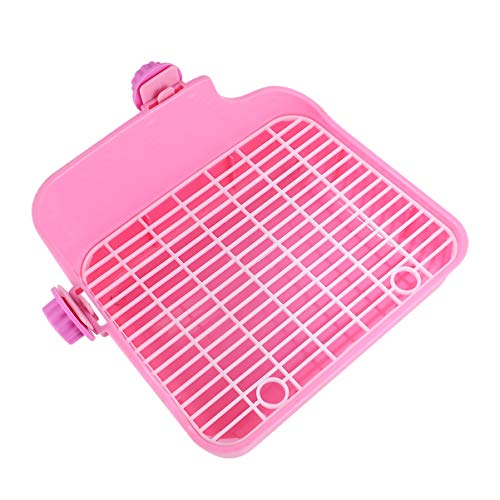 JOINPAYA Haustier-Toilette, Trainings-WC für Kleintiere, Innentoilette für Hamster, Kaninchen, Chinchilla, Frettchen, Meerschweinchen, Rosa, Schrauben in zufälliger Farbe von JOINPAYA