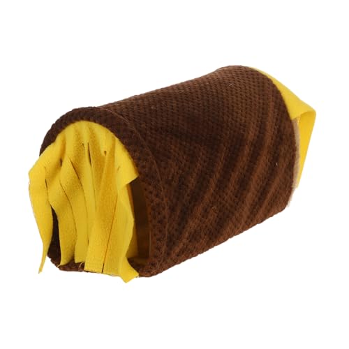 JOINPAYA Haustier verstecktes Haus bequemer Hamstertunnel Hamsternest verstecken Haustier-Tunnel- Hase Schlafschlauch Hamster-Verstecktunnel kleines Haustierversteck Plüsch Kaffee von JOINPAYA