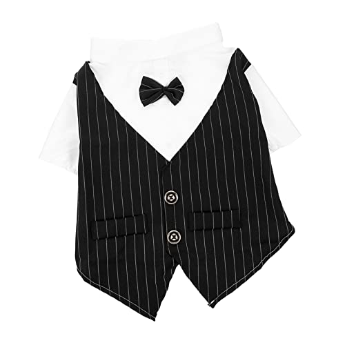 JOINPAYA Haustieranzug Dog Costume hundekostüme Hundehochzeitsanzug katzenkostüme Dog Clothes Haustier formeller Verschleiß Kleid formelles Hemd der Katze Hund hochzeitsdeko Polyester Black von JOINPAYA