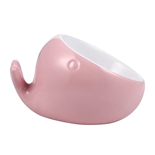 JOINPAYA Haustiernapf pet Bowl katzenfutter schüssel Katzenfutterschale Walschale Wassernäpfe für Haustiere Kätzchen Schüssel Nackenschutzschale Snackschale für Katzen Keramik Rosa von JOINPAYA