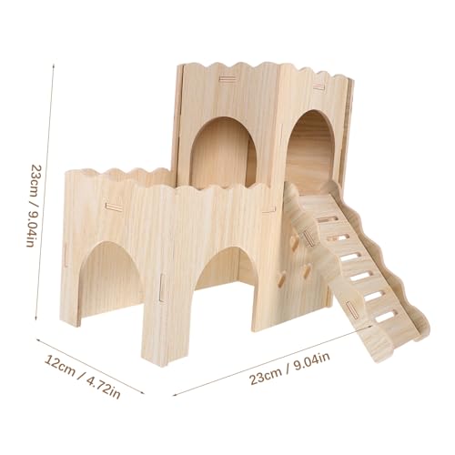 JOINPAYA Holz Hamsterhaus mit Leiter Mehrstöckiges Meerschweinchen Versteck Robust und Sicher Kleintierversteck für Hamster Meerschweinchen Ratten und Kaninchen Spielhaus und Rückzugsort von JOINPAYA