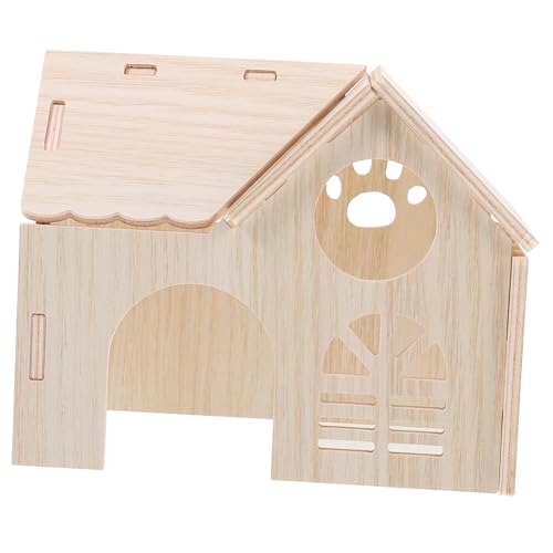 JOINPAYA Holz hamsterhaus Hideout aus Natürlichem Robustem Material Langlebiges Versteck für Zwerghamster Meerschweinchen und Kleine Nagetiere Sicheres Schlafhaus und Rückzugsort für von JOINPAYA