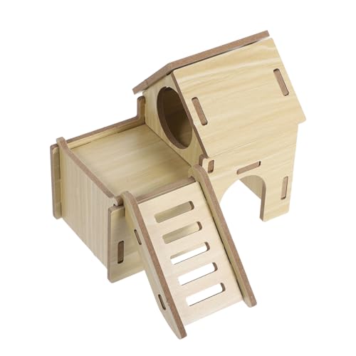 JOINPAYA Holzhaus Holz Hideaway Kleines Käfig Zwerg Hamster Lebensraum Accessoire Holz Hamster Spielzeug Für Kleine Haustiere von JOINPAYA