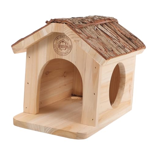 JOINPAYA Holzhaus für Hamster und Kleintiere Stabiles Naturholz Versteck mit Glatter Oberfläche Gemütliches Nest und Spielhaus für Zwerghamster Chinchillas und Rennmäuse Haustier Zubehör von JOINPAYA
