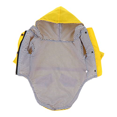 JOINPAYA Hund Regenmantel Dog Costume hundekostüme Hunderegenkleidung halten Regenbekleidung für Haustiere wimperntusche Hunderegenjacke mit Kapuze Hundemantel Winddicht Polyester Yellow von JOINPAYA