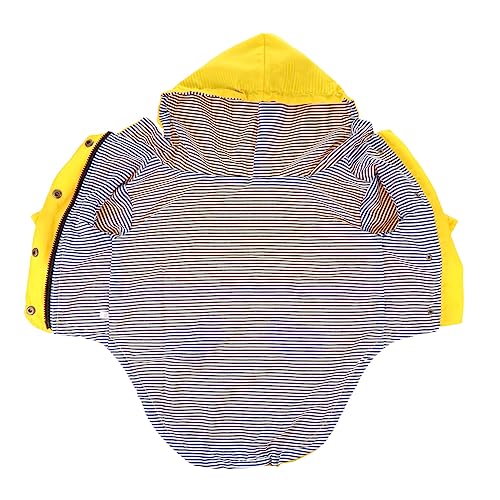 JOINPAYA Hund Regenmantel Hundejacken Regenjacke Regenmäntel Für Haustiere Hunderegenmäntel Für Mittelgroße Hunde Hundemäntel Kostüm Reflektierend Haube Regenmantel Hund Polyester Yellow von JOINPAYA