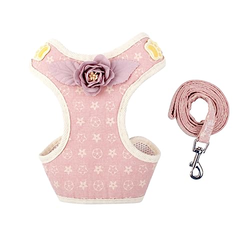 JOINPAYA Hundegeschirr Rosa Haustier Hund Welpen Weste Welpenhalsband Niedliches Hundeseil Outdoor Hundebrustgurt Hundeleine Seil Hundeleinen Gürtel Hundezubehör Für Kleine Hunde Geschirr von JOINPAYA