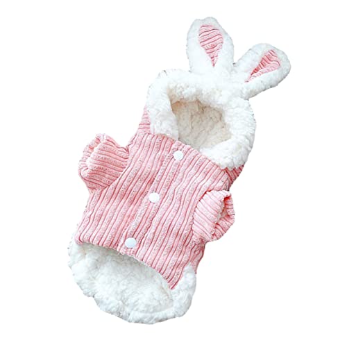 JOINPAYA Hundepullover Rabbit Design XL Warm und Gemütlich für Winter Fleece Futter Einfach Auszuziehen für Kalte Haustierbekleidung Rosa von JOINPAYA